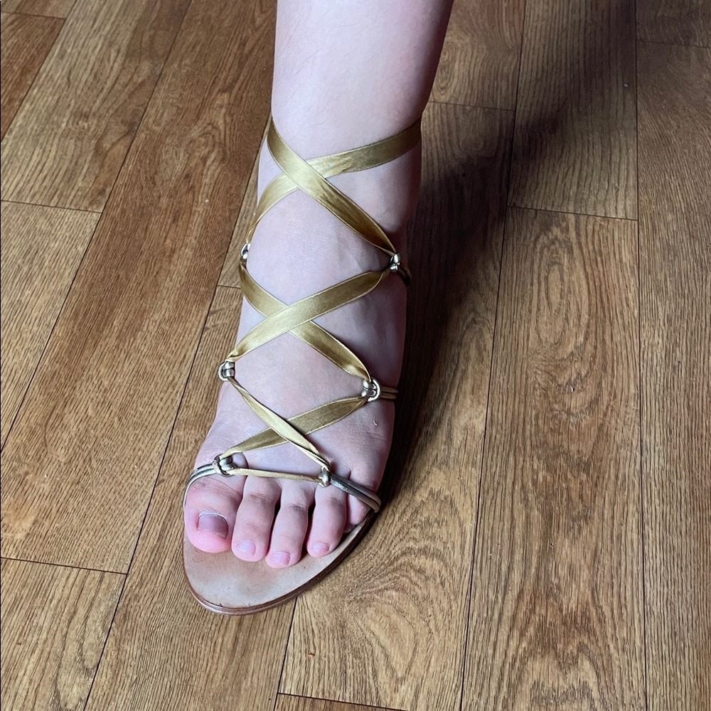 Elegant Gold Strappy Sandals